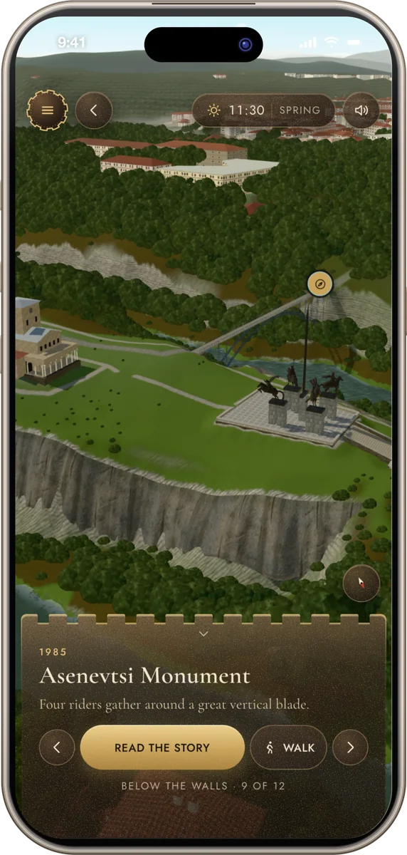 Tsarevets 3D on an iPhone: the Asenevtsi Monument